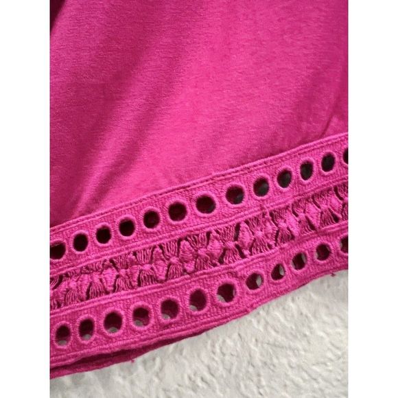 Catherines NWT Magenta Eyelet Trim Short Sleeve Dress Womens Plus Size 1X - Picture 10 of 12